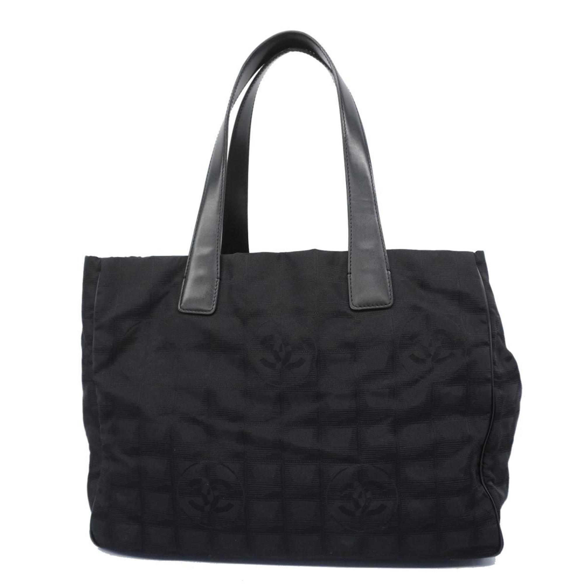 Chanel Tote Bag New Travel Nylon Black Champagne Women's