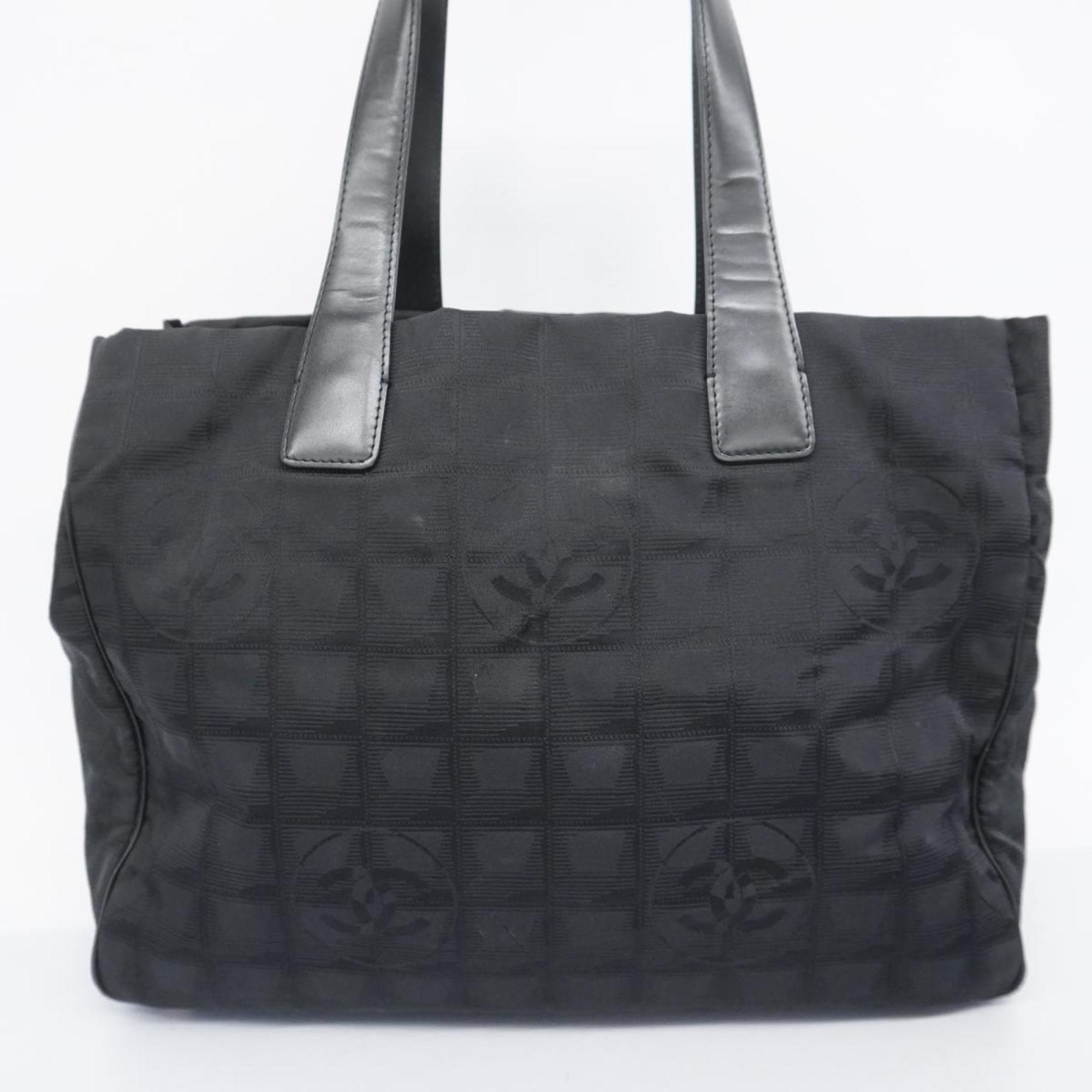 Chanel Tote Bag New Travel Nylon Black Champagne Women's