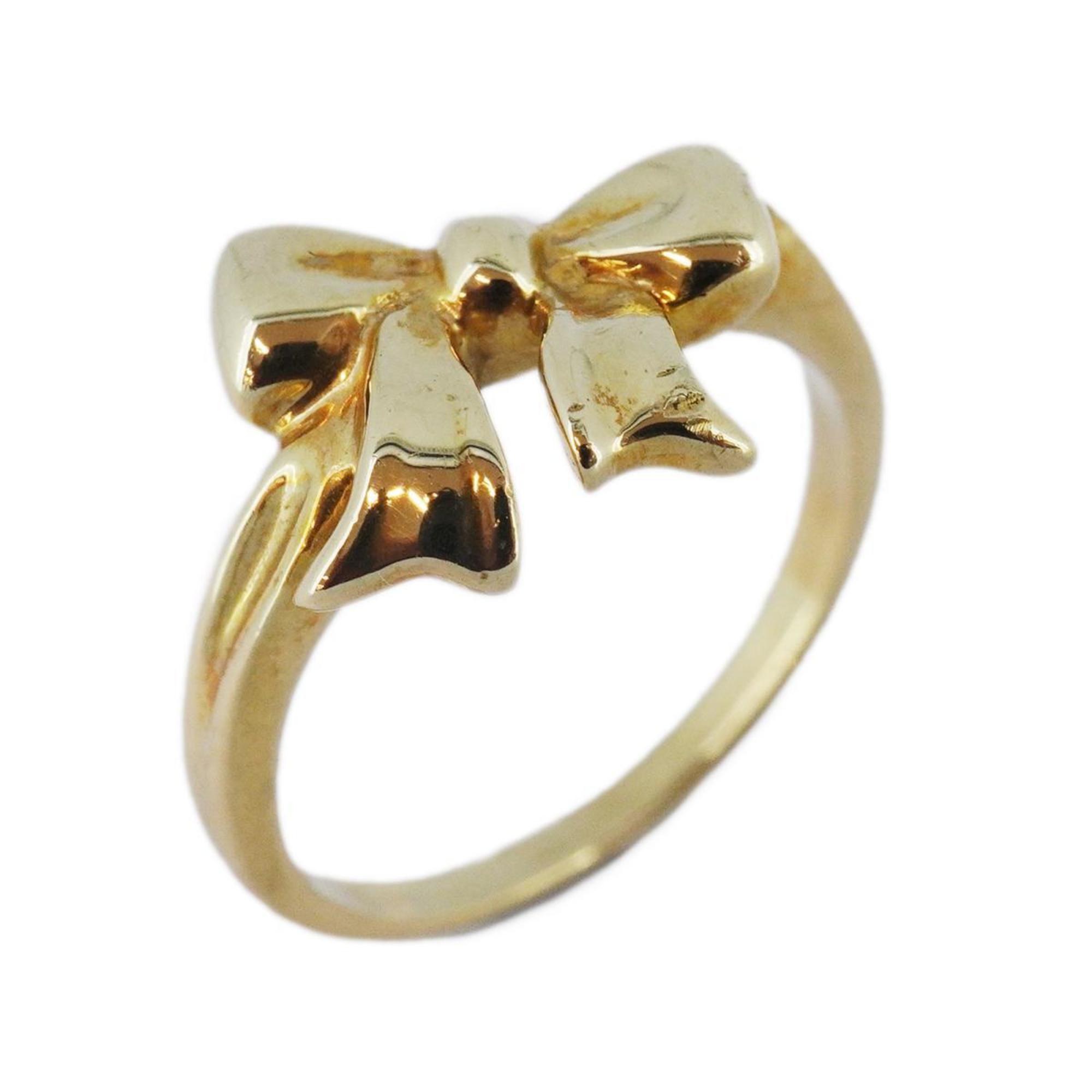 Tiffany Ring Ribbon K18YG Yellow Gold Ladies