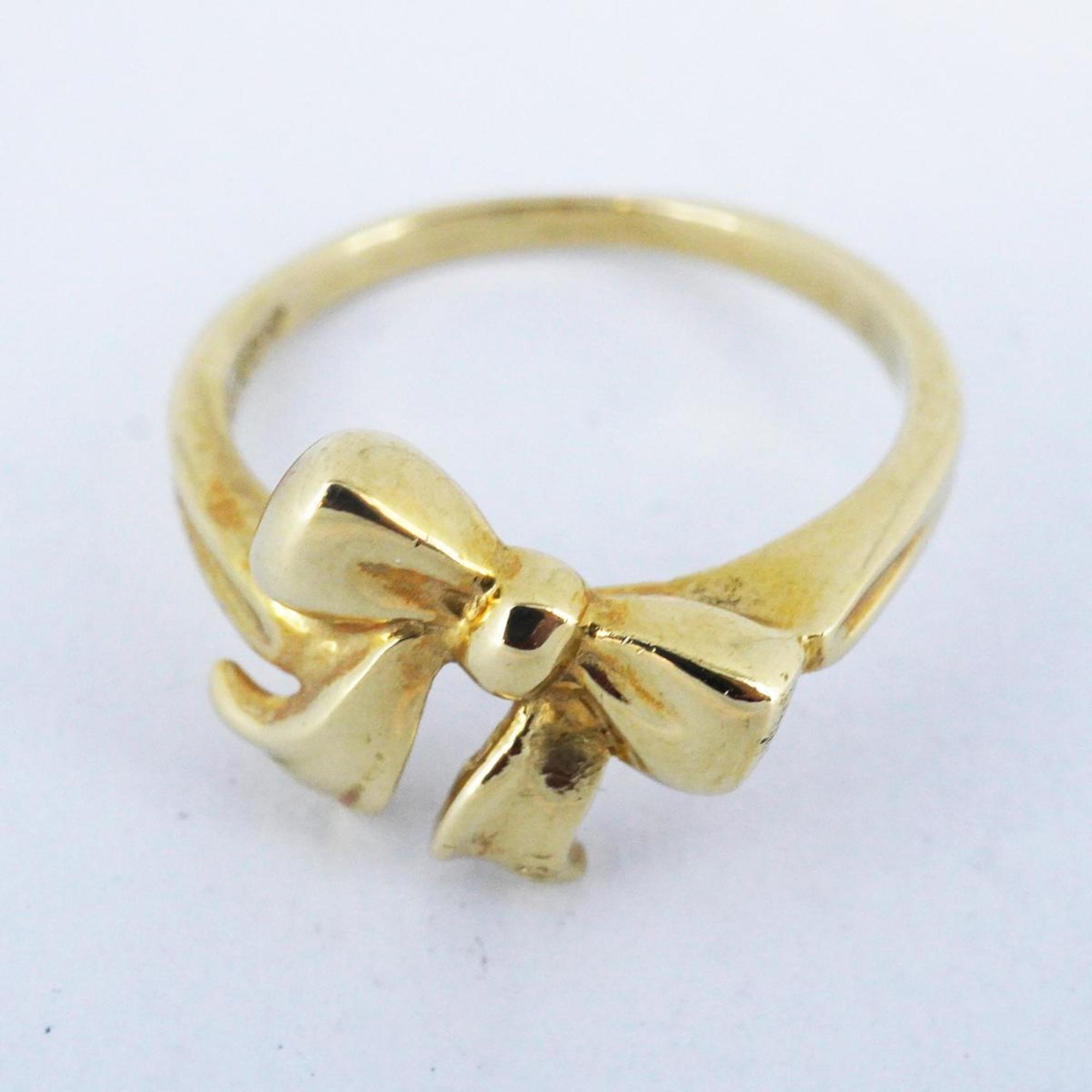 Tiffany Ring Ribbon K18YG Yellow Gold Ladies