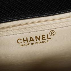 Chanel Shoulder Bag Punching Leather Black Women's