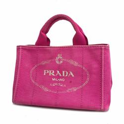 Prada Tote Bag Canapa Canvas Pink Women's