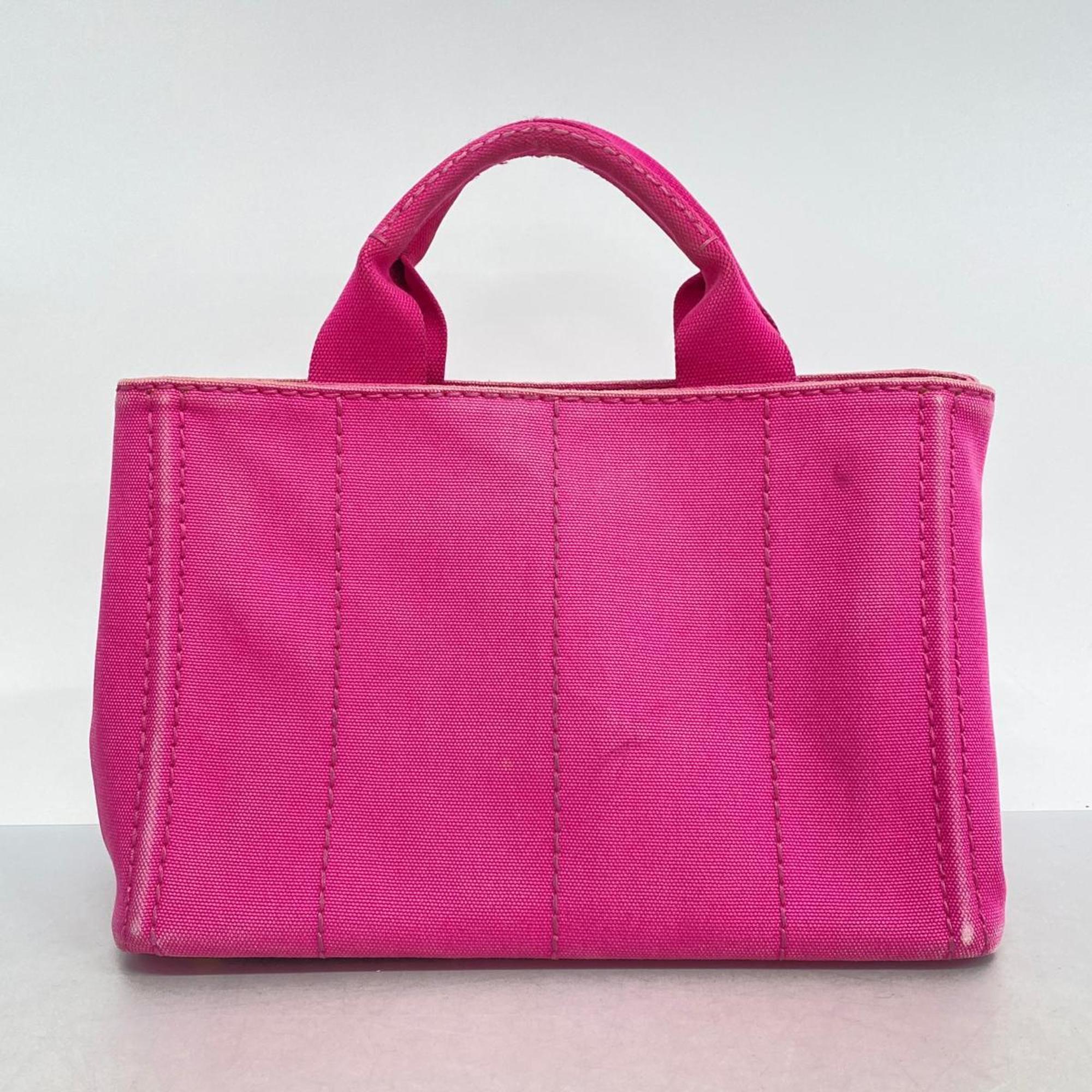 Prada Tote Bag Canapa Canvas Pink Women's