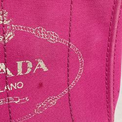 Prada Tote Bag Canapa Canvas Pink Women's