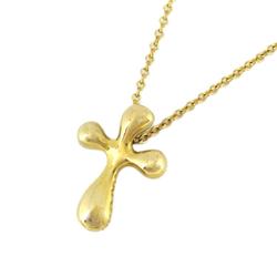 Tiffany Necklace Small Cross K18YG Yellow Gold Women's