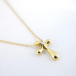 Tiffany Necklace Small Cross K18YG Yellow Gold Women's