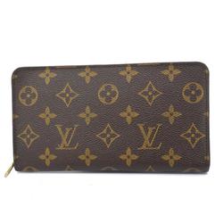 Louis Vuitton Long Wallet Monogram Porto Monaco Zip M61727 Brown Men's Women's