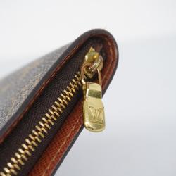 Louis Vuitton Long Wallet Monogram Porto Monaco Zip M61727 Brown Men's Women's