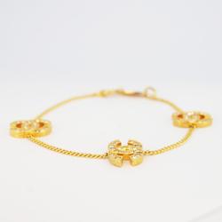 Chanel Bracelet Coco Mark Rhinestone GP Plated Gold Women's