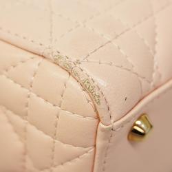 Christian Dior Handbag Cannage Lady Leather Pink Champagne Women's