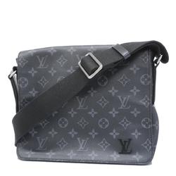 Louis Vuitton Shoulder Bag Monogram Eclipse District PM NM M44000 Black Men's