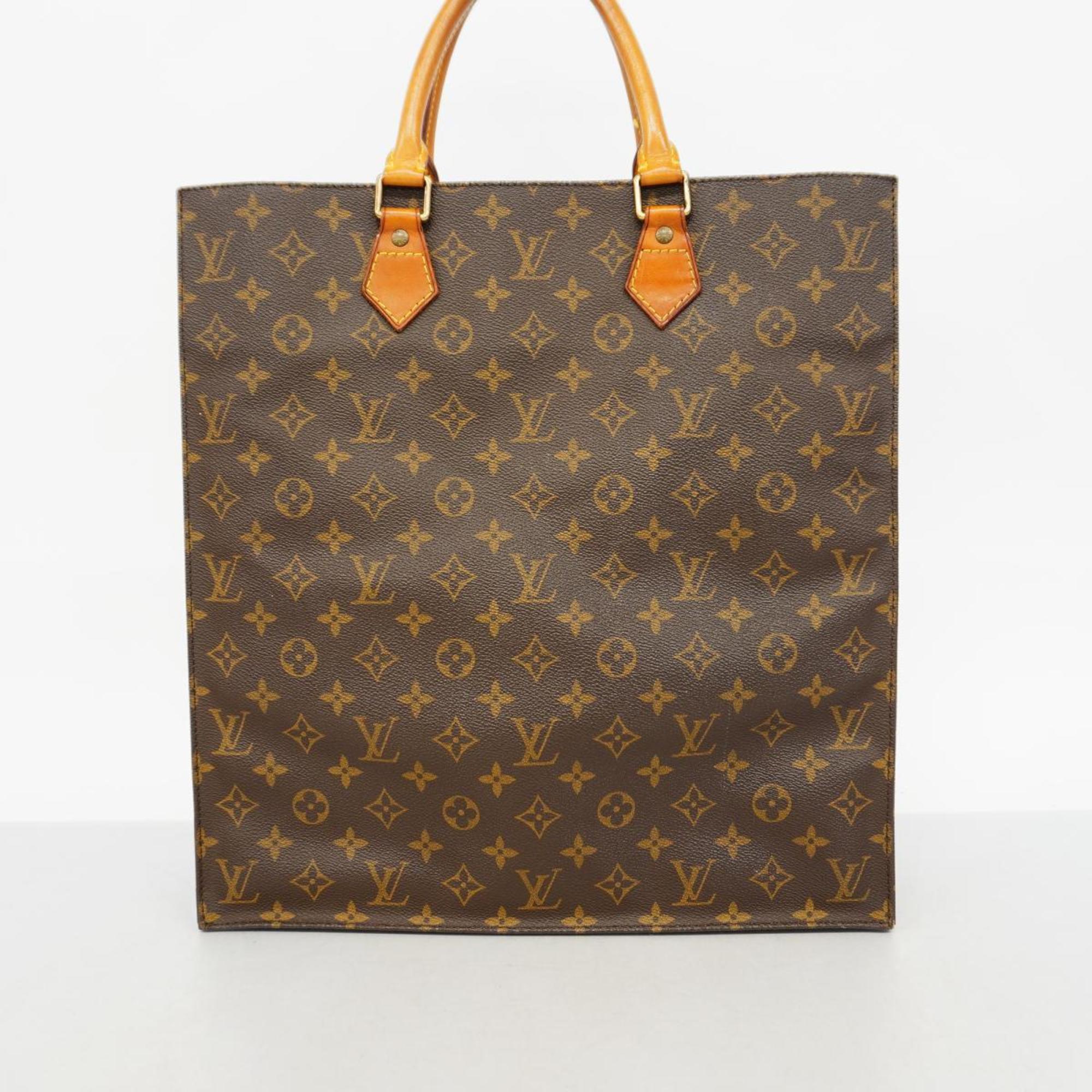 Louis Vuitton Tote Bag Monogram Sac Plat M51140 Brown Women's