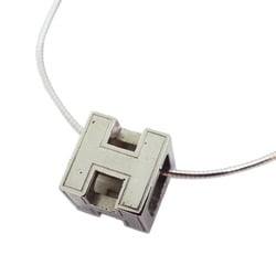 Hermes Necklace, Cage d'Ash, Metal, Silver, Women's