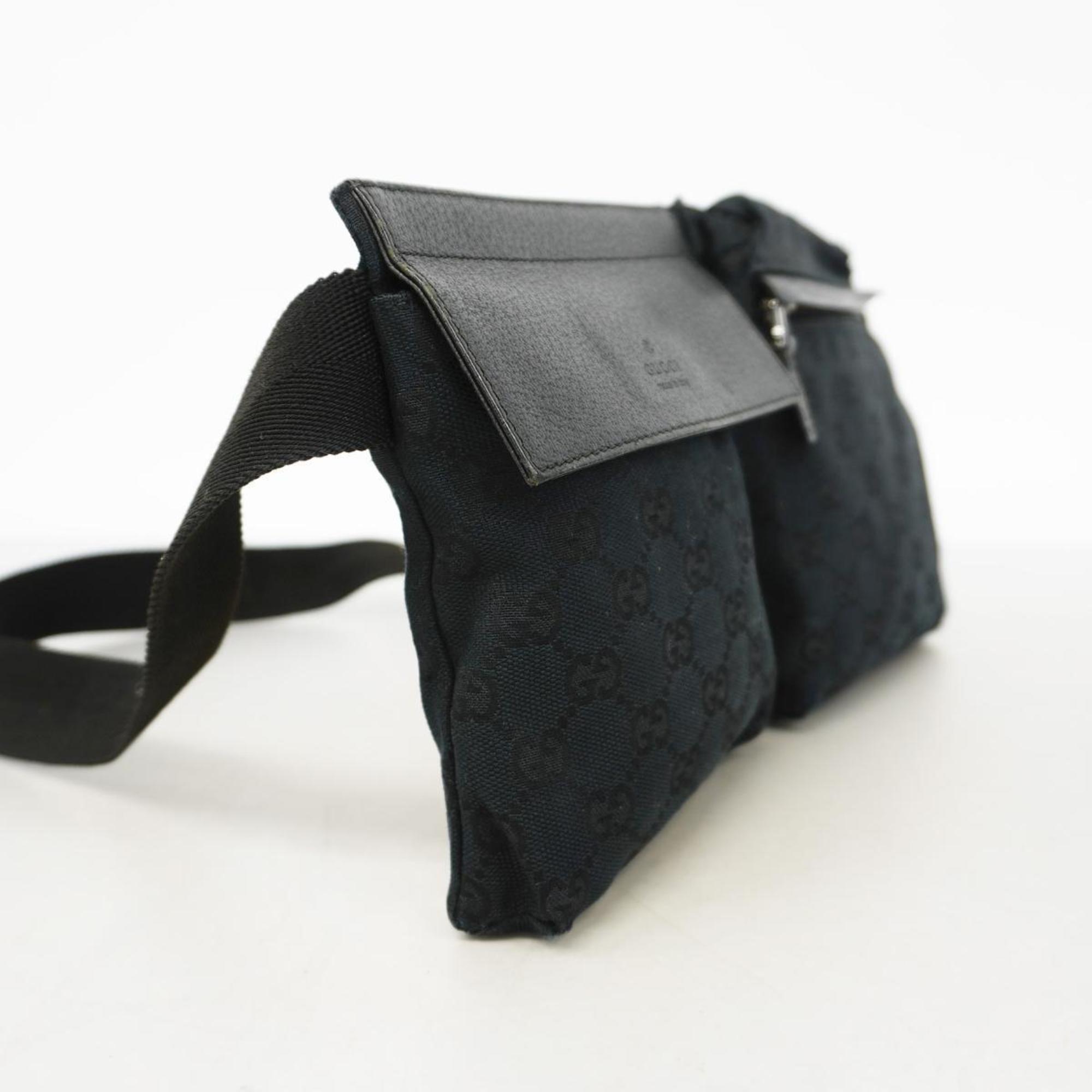 Gucci Waist Bag GG Canvas 28566 Black Men Women