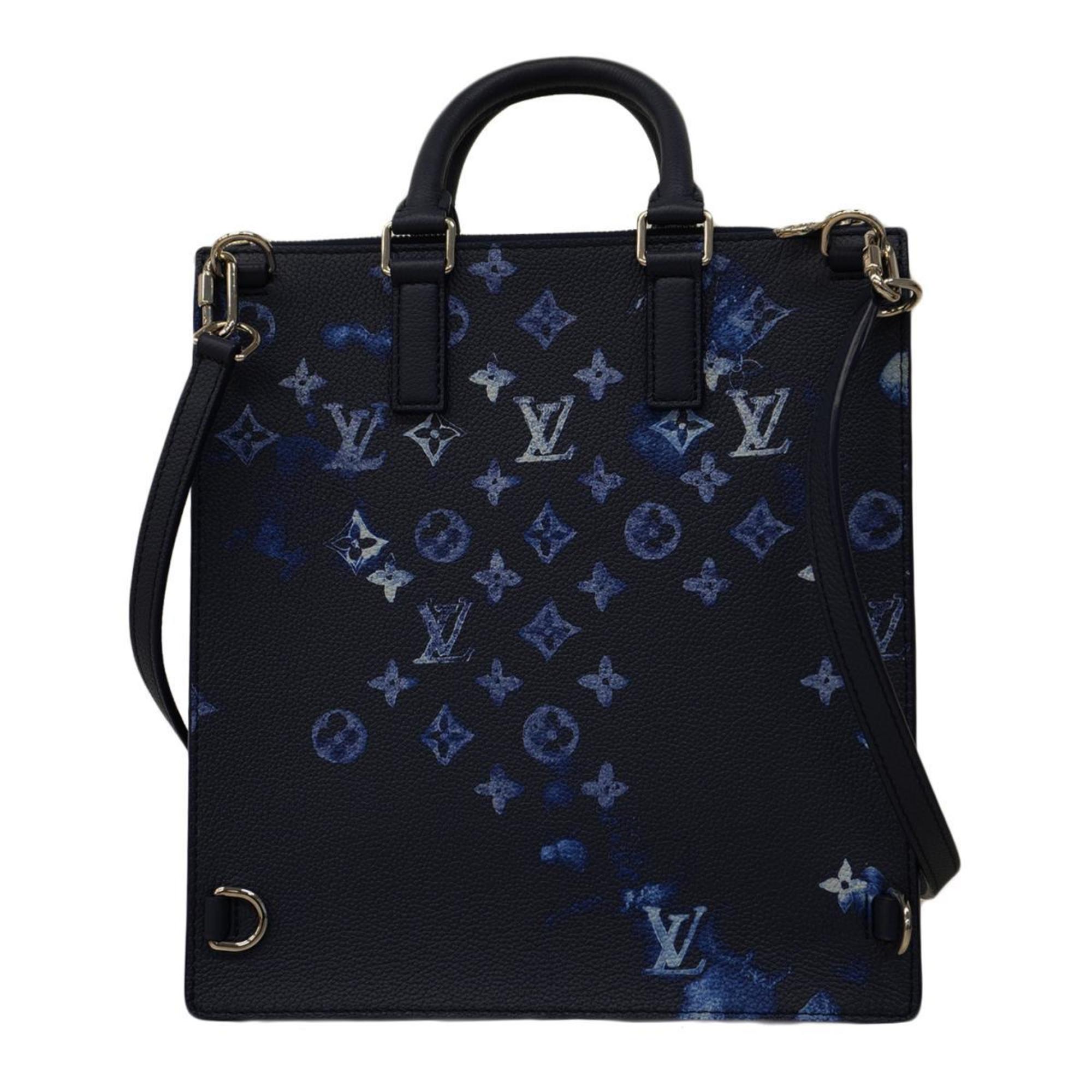 Louis Vuitton Tote Bag Monogram Watercolor Sac Plat M57843 Navy Blue Men's