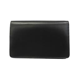 Celine Shoulder Bag Triomphe Leather Black Women's