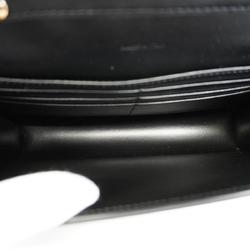 Celine Shoulder Bag Triomphe Leather Black Women's