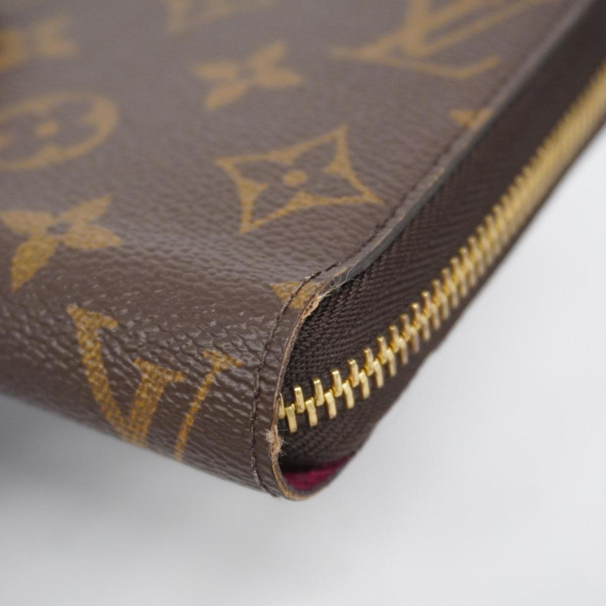 Louis Vuitton Long Wallet Monogram Zippy M41895 Fuchsia Ladies