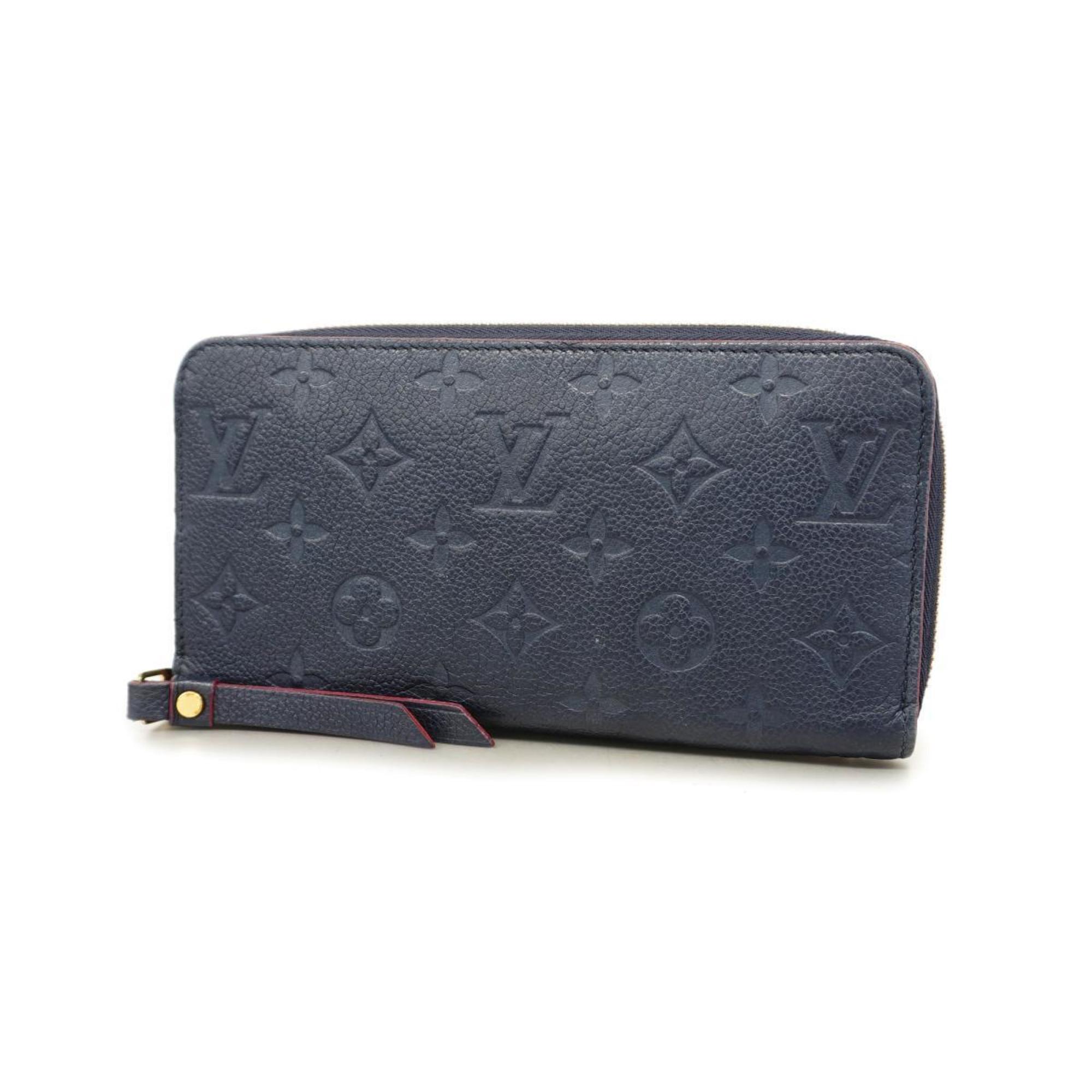 Louis Vuitton Long Wallet Monogram Empreinte Zippy M62121 Marine Rouge Ladies