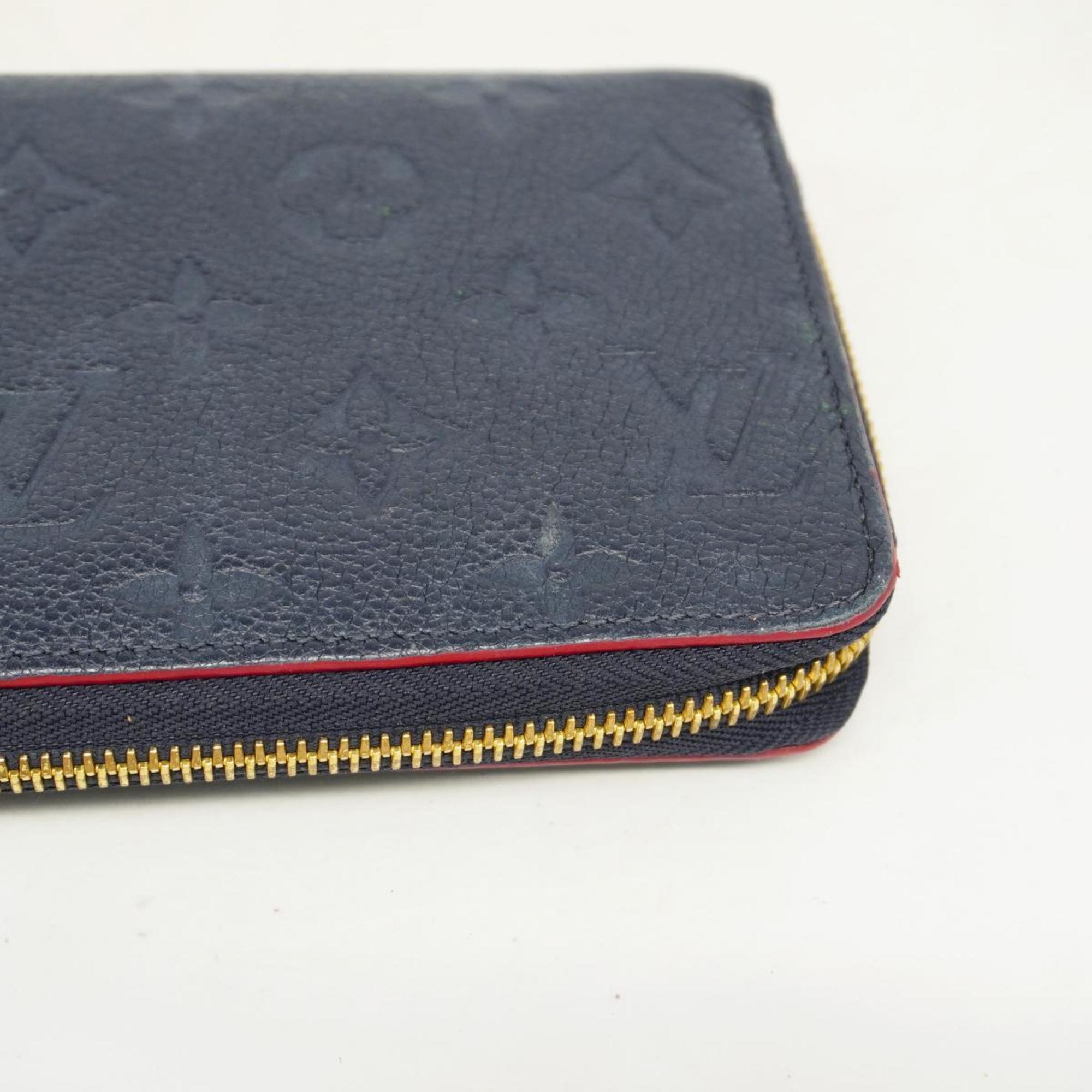 Louis Vuitton Long Wallet Monogram Empreinte Zippy M62121 Marine Rouge Ladies