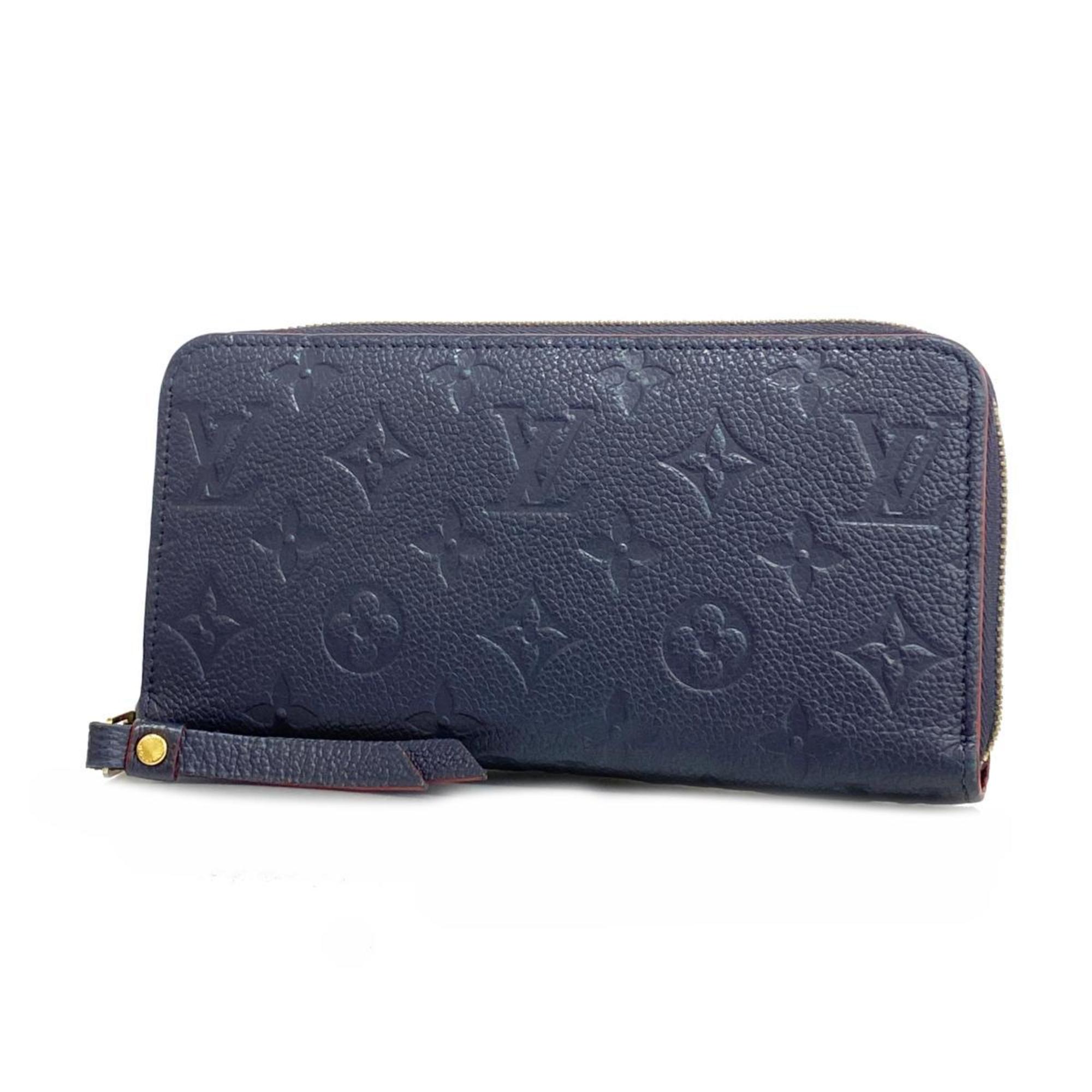 Louis Vuitton Long Wallet Monogram Empreinte Zippy M62121 Marine Rouge Ladies