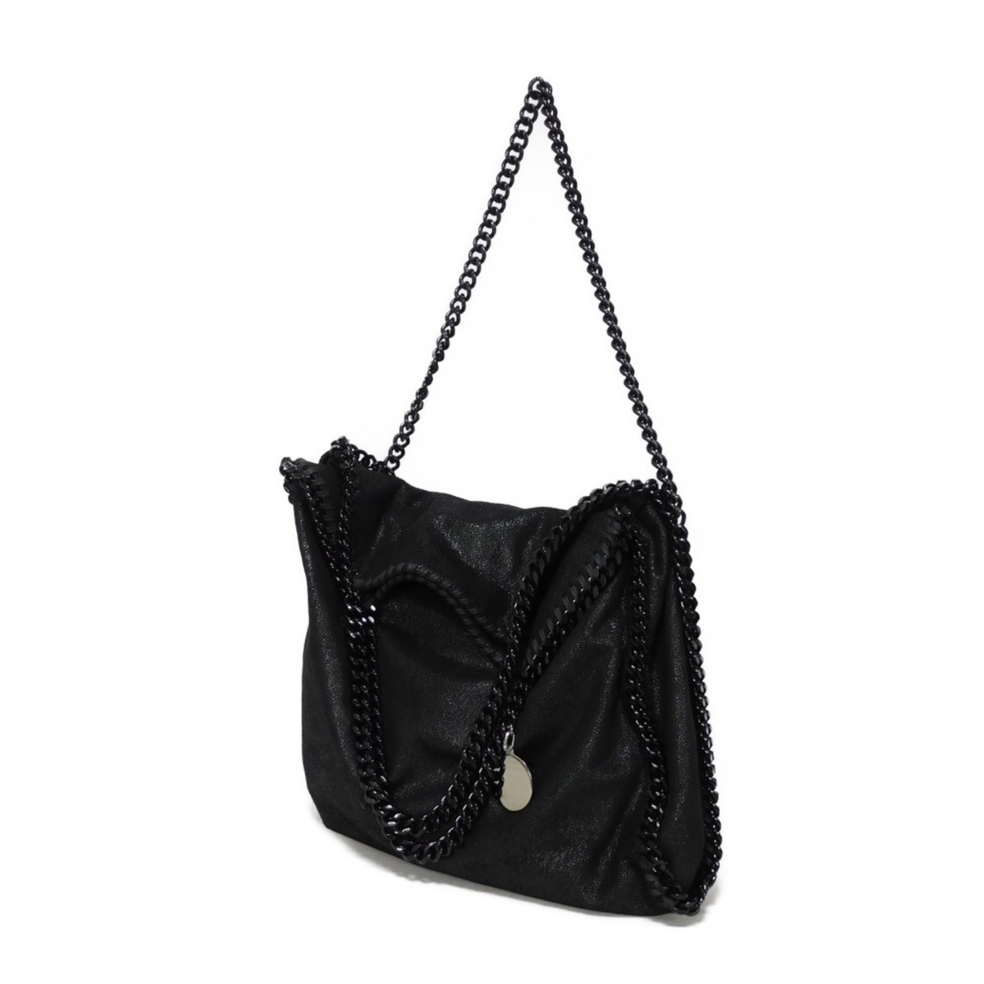 Stella McCartney Shoulder Bag Falabella Fold Over Tote Chain Polyester Black 234387 W8180 1000 Women's