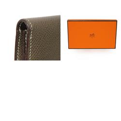 Hermes HERMES Long Wallet Bearn Souffle Greige H Mark S Metal Fittings Bi-fold Veau Epsom Etoupe □M Engraved Men's Women's Billfold