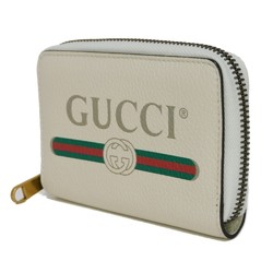 GUCCI Coin Case Compact Zip Around Wallet Shelly Web White Print 496319 0GCAT 8820 Men's Women's