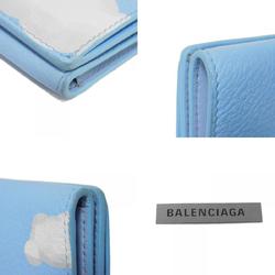 BALENCIAGA Tri-fold Wallet Paper Cloud Foil-stamped Compact New Blue 391446 1LE4N 4790 Men's Women's Billfold