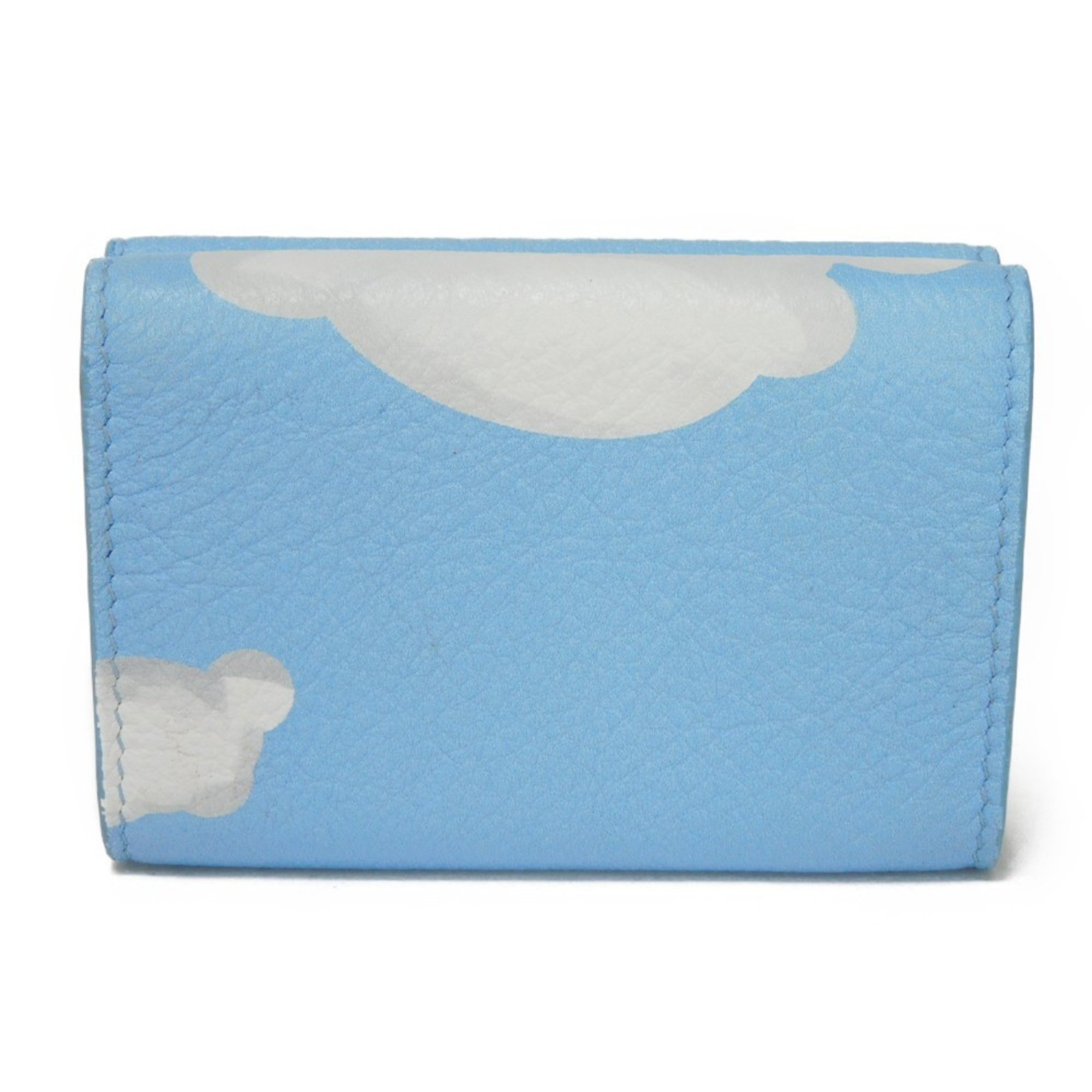 BALENCIAGA Tri-fold Wallet Paper Cloud Foil-stamped Compact New Blue 391446 1LE4N 4790 Men's Women's Billfold