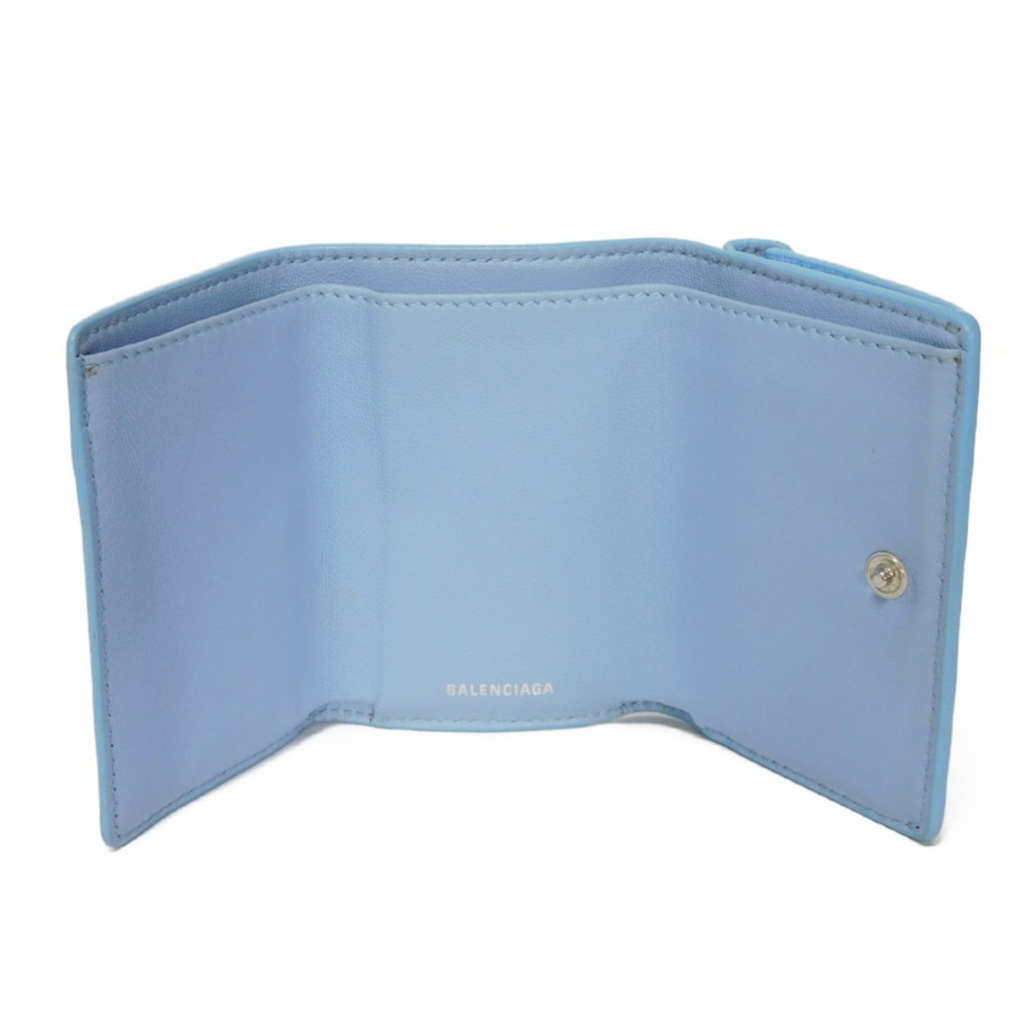 BALENCIAGA Tri-fold Wallet Paper Cloud Foil-stamped Compact New Blue 391446 1LE4N 4790 Men's Women's Billfold