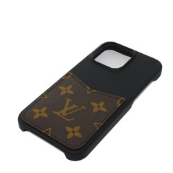 Louis Vuitton LOUIS VUITTON Smartphone Case Bumper 15 Pro MAX Current LV Flower Brown Black Monogram Noir M82888 Men's Women's