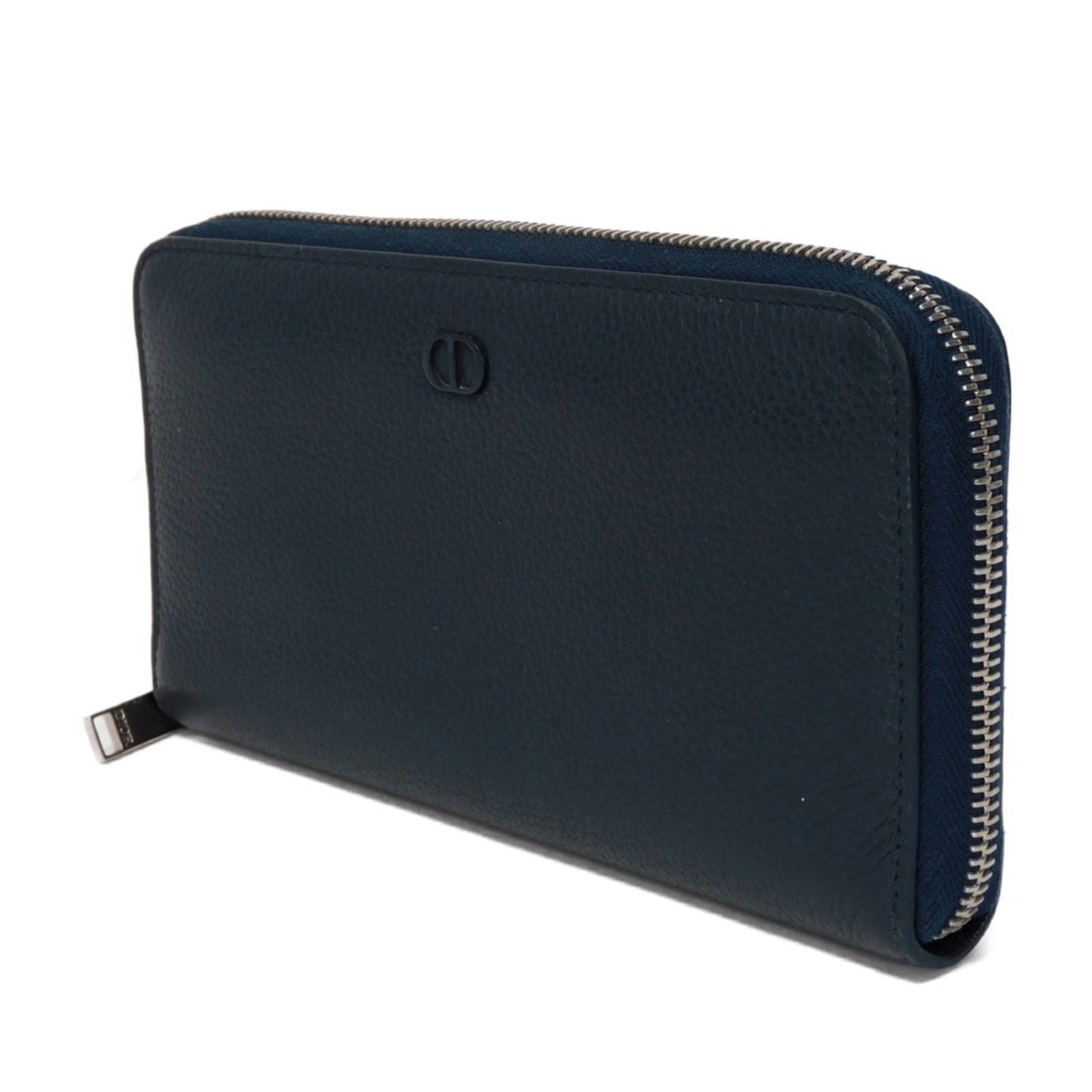 Christian Dior Dior Long Wallet CD Icon Zip ICON Navy Round Blue Denim 2ESBC252CDI_H10B Men's Billfold