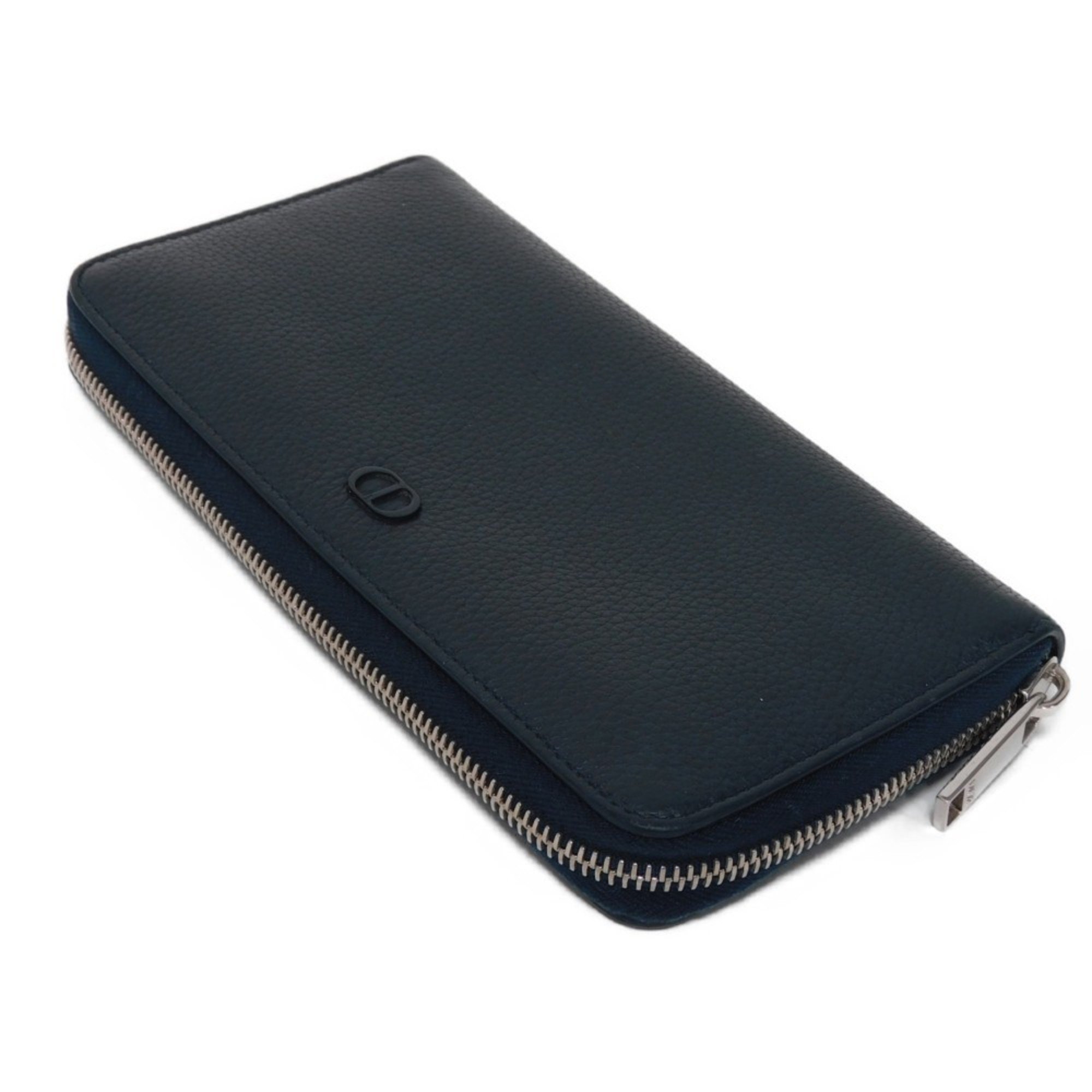 Christian Dior Dior Long Wallet CD Icon Zip ICON Navy Round Blue Denim 2ESBC252CDI_H10B Men's Billfold