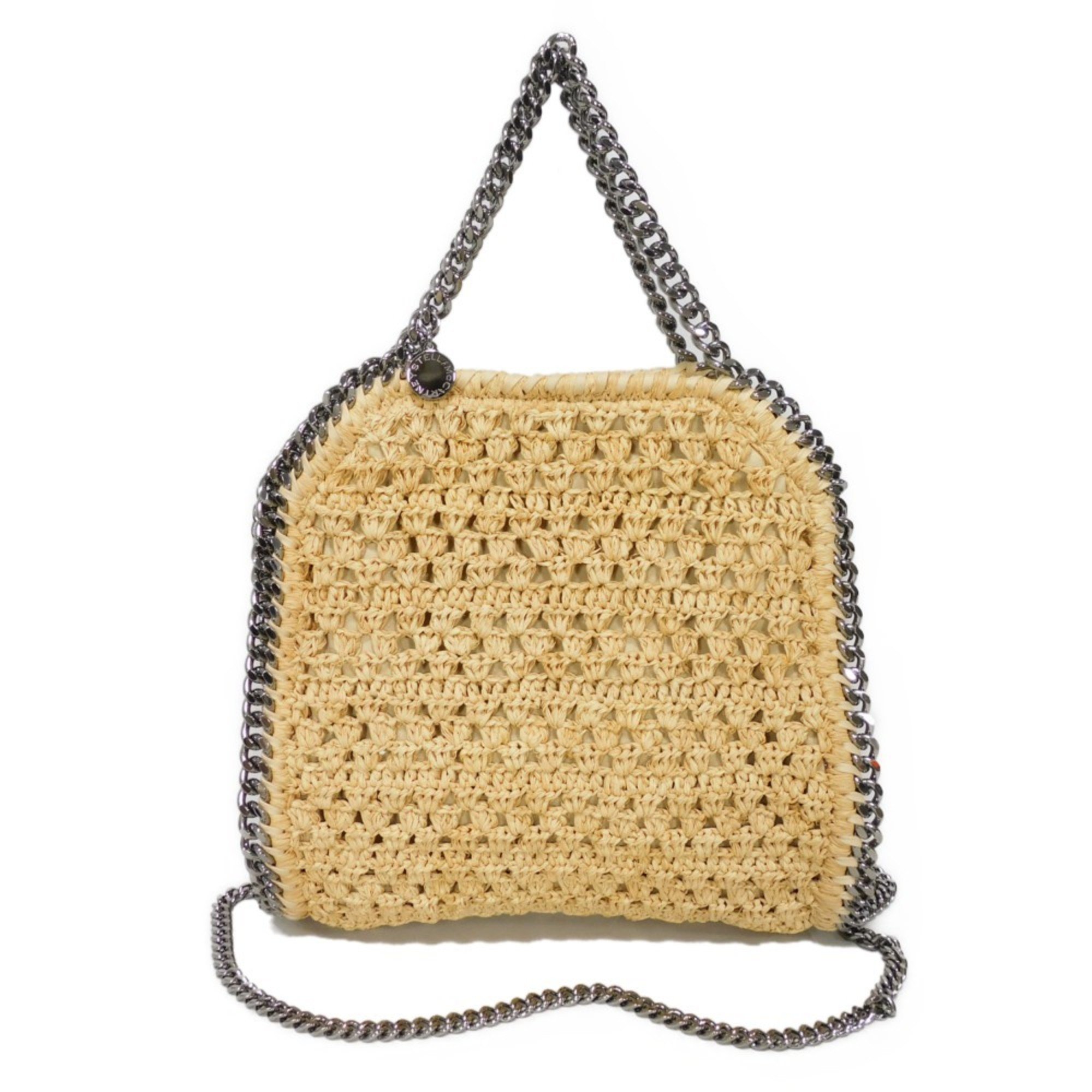 Stella McCartney Shoulder Bag Falabella Tote Chain Raffia Light Sand 371223 W8704 9740 Women's