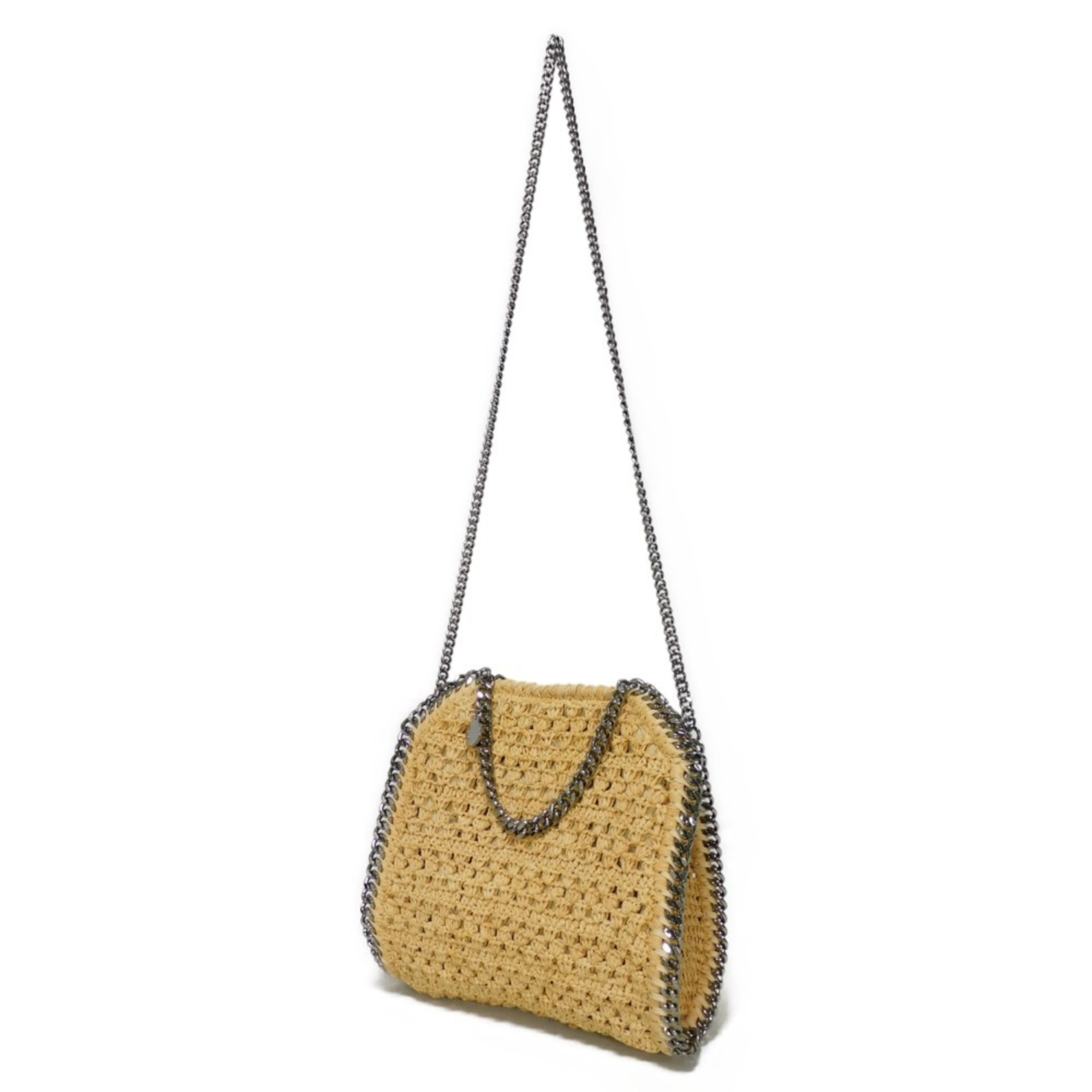 Stella McCartney Shoulder Bag Falabella Tote Chain Raffia Light Sand 371223 W8704 9740 Women's