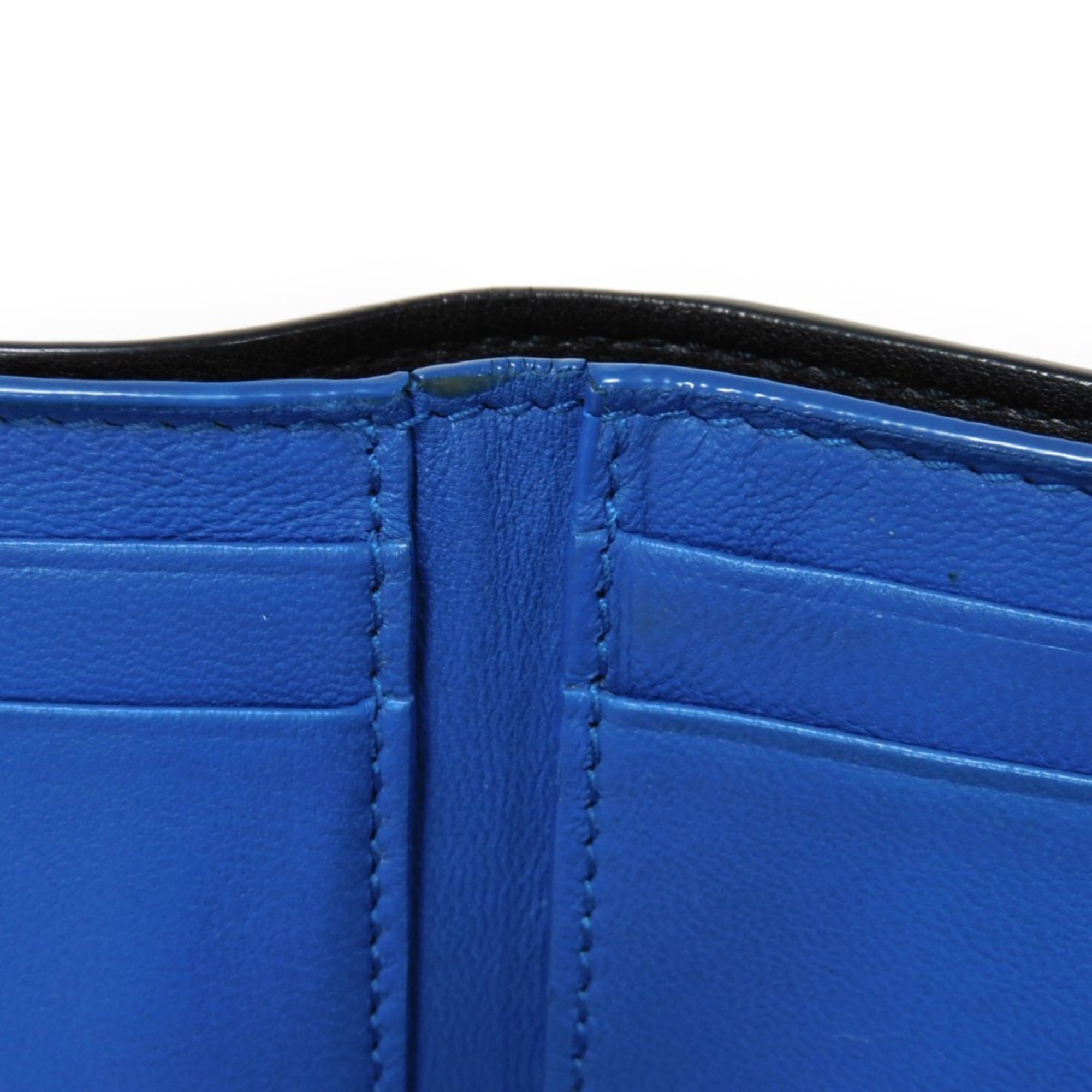 Bottega Veneta Tiny Wallet Nero Blue Black Bicolor RFID Intrecciato 515385 VO0B2 4126 Men's Billfold