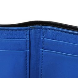 Bottega Veneta Tiny Wallet Nero Blue Black Bicolor RFID Intrecciato 515385 VO0B2 4126 Men's Billfold