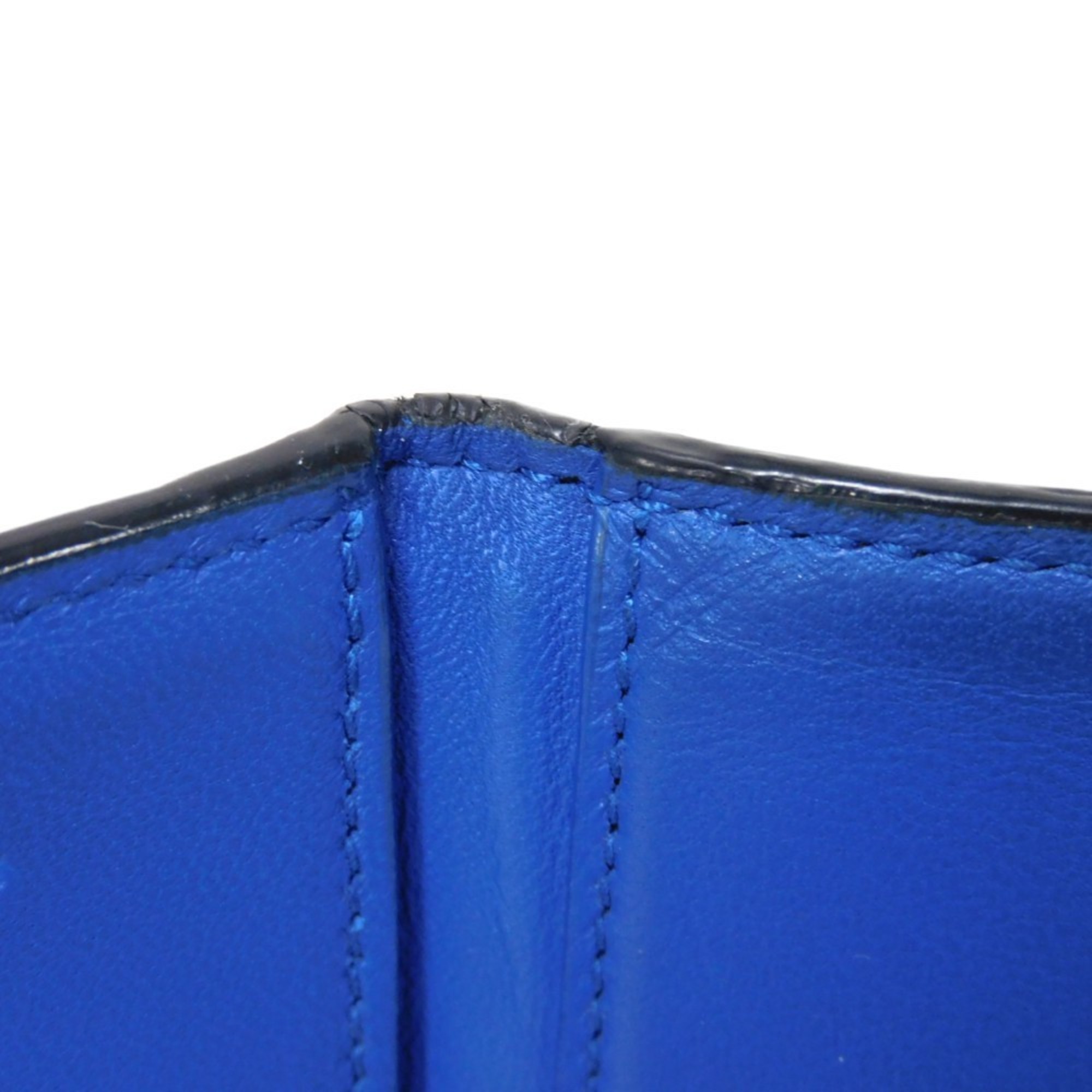 Bottega Veneta Tiny Wallet Nero Blue Black Bicolor RFID Intrecciato 515385 VO0B2 4126 Men's Billfold