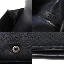 Bottega Veneta Tiny Wallet Nero Blue Black Bicolor RFID Intrecciato 515385 VO0B2 4126 Men's Billfold