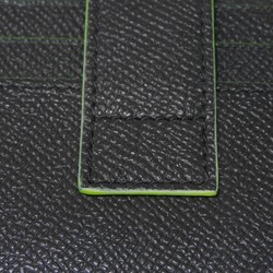 BVLGARI Card Case Fragment Holder Twin Thunder Rice Gray Neon Yellow Pass RFID Hiroshi Fujiwara 289527 Men's