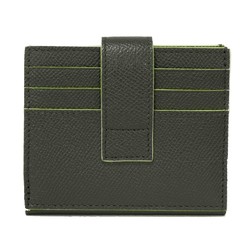 BVLGARI Card Case Fragment Holder Twin Thunder Rice Gray Neon Yellow Pass RFID Hiroshi Fujiwara 289527 Men's