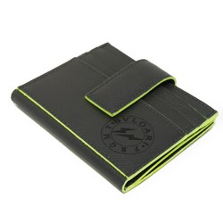 BVLGARI Card Case Fragment Holder Twin Thunder Rice Gray Neon Yellow Pass RFID Hiroshi Fujiwara 289527 Men's