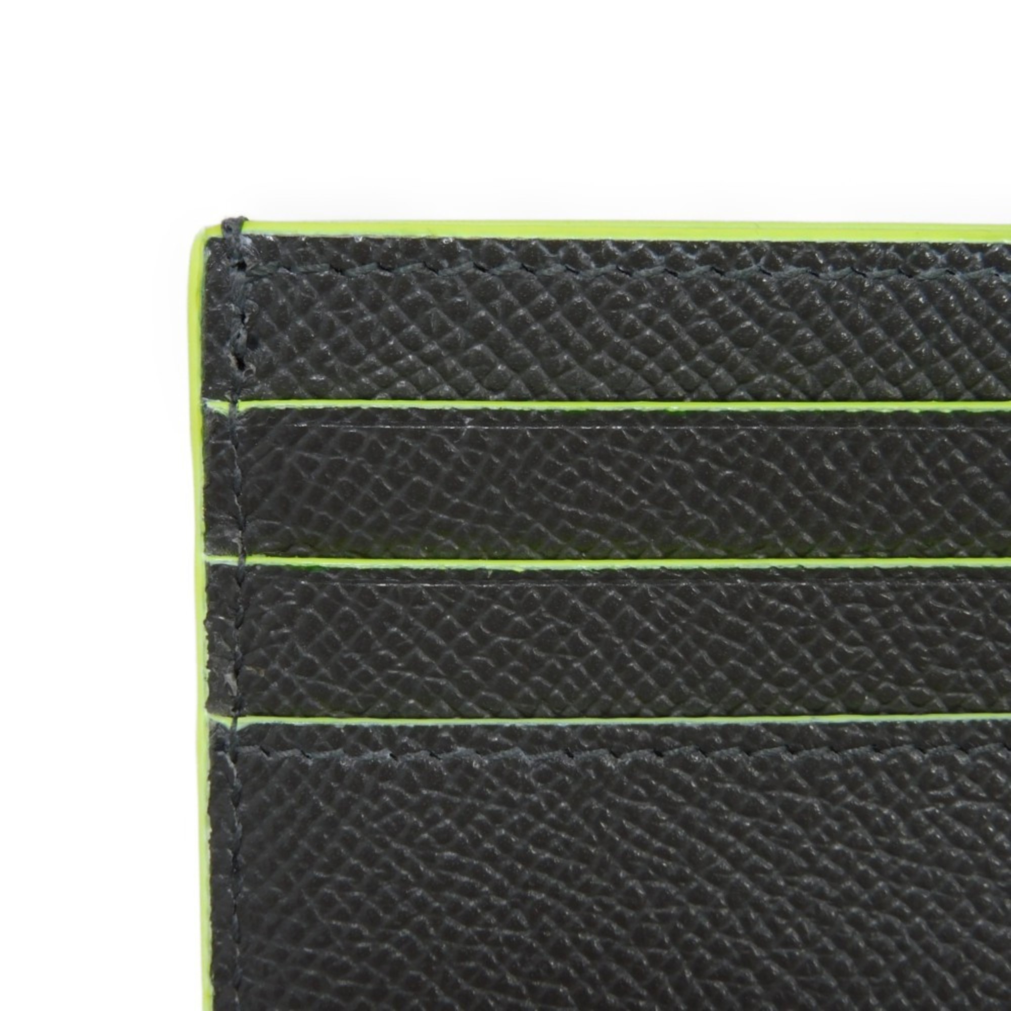 BVLGARI Card Case Fragment Holder Twin Thunder Rice Gray Neon Yellow Pass RFID Hiroshi Fujiwara 289527 Men's