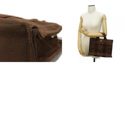 Hermes HERMES Tote Bag Air Line PM Nylon Canvas Handbag W Serie Button Brown Men's Women's