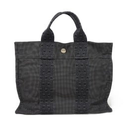 Hermes HERMES Tote Bag Air Line PM Nylon Canvas Handbag W Serie Button Dark Gray Men's Women's