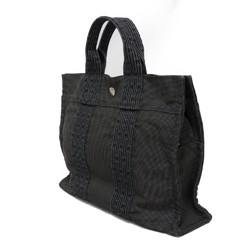 Hermes HERMES Tote Bag Air Line PM Nylon Canvas Handbag W Serie Button Dark Gray Men's Women's