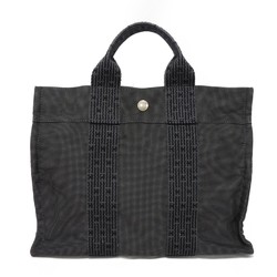 Hermes HERMES Tote Bag Air Line PM Nylon Canvas Handbag W Serie Button Dark Gray Men's Women's