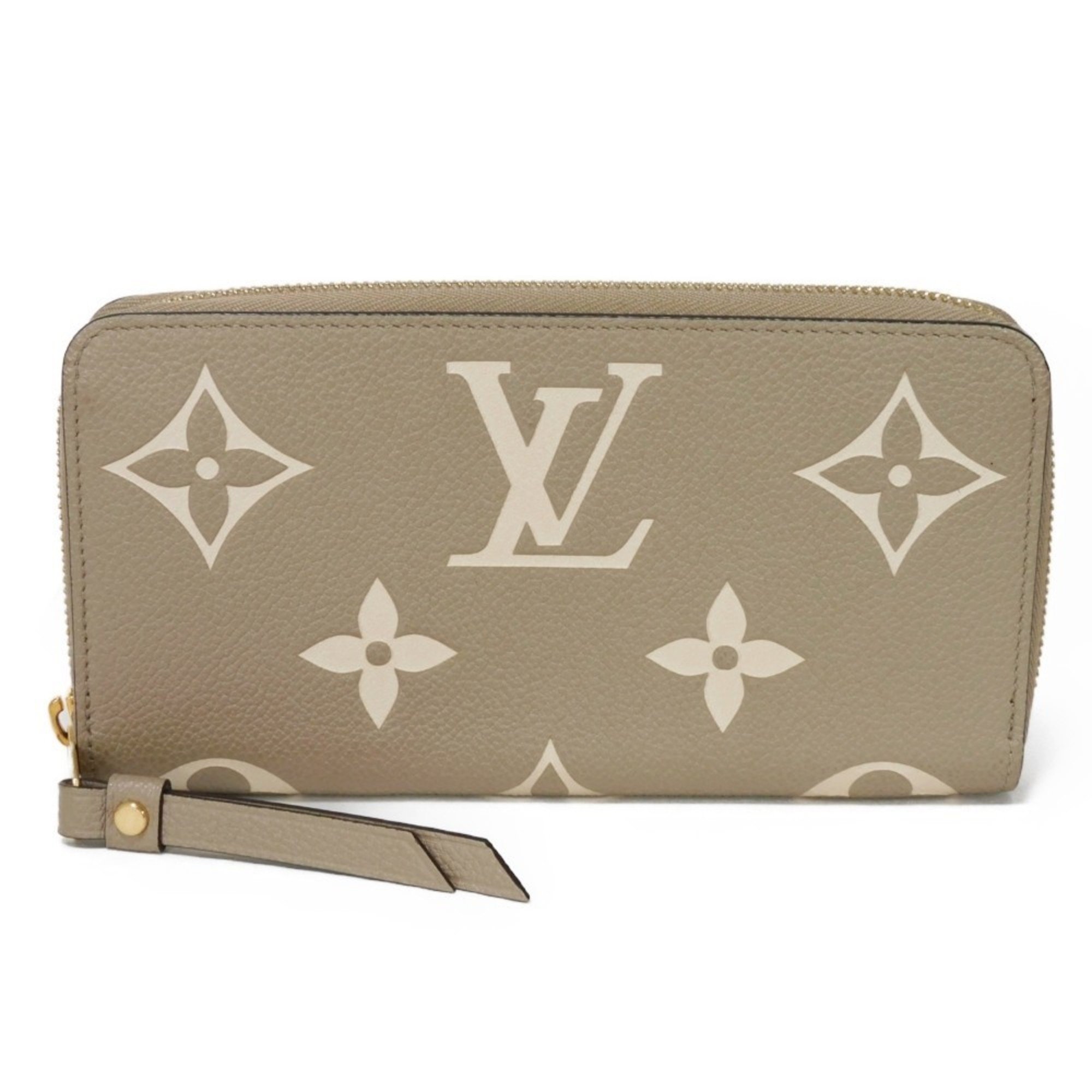 Louis Vuitton LOUIS VUITTON Long Wallet Zipper Current Tourterelle Crème Round RFID Monogram Empreinte M69794 Men's Women's Billfold