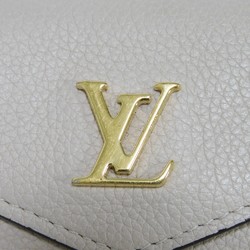 Louis Vuitton LOUIS VUITTON Tri-fold Wallet Portefeuille Lock Current LV Signature Grain Calf RFID Greige M69340 Men's Women's Billfold